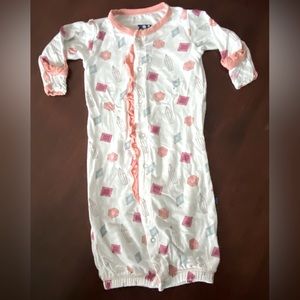 KicKee Pants Gemstone Print Ruffle Layette Gown | 0-3 months